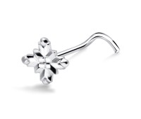 Leaf Shaped Silver Nose Stud NSKB-1258